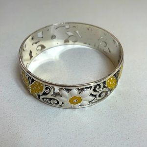 Brighton Butterfly and Daisy Bangle in Silver